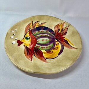 Under the Sea Salad Dessert 8" Plate Tabletops Hand Painted Coastal Fish Dish